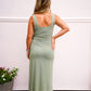 Sage Midi Solid Dress - Southern Belle Boutique