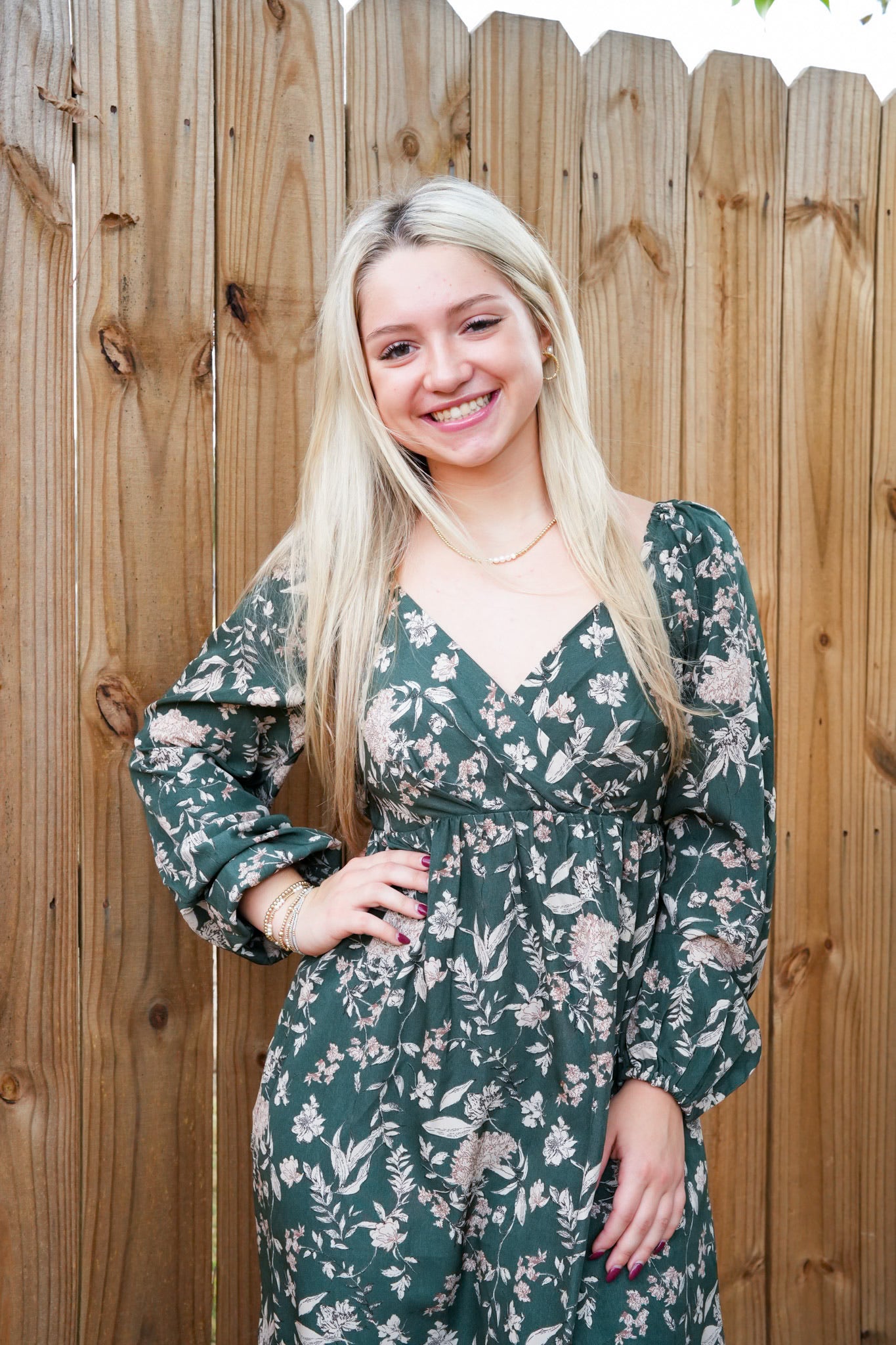 Floral Print LS Mini Dress - Southern Belle Boutique