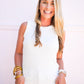 Cleo Ribbed Tank - White - Southern Belle Boutique