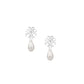 Adorned Logo Pearl Drop Earrings, Silver - Southern Belle Boutique