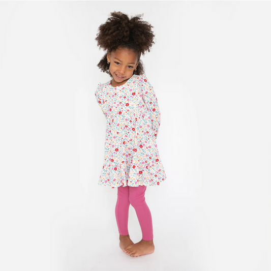 Ruffle Tiered Dress &amp; Leggings - Garden Ditsy - Southern Belle Boutique