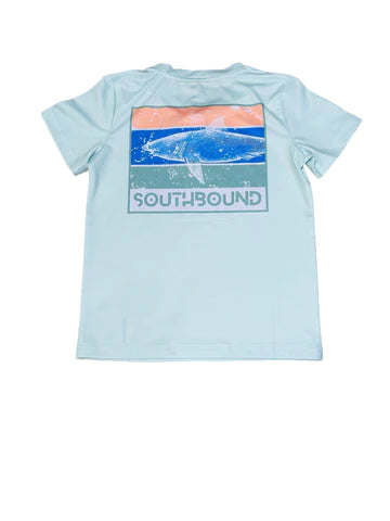 Teal SS Performance Tee - Shark - Southern Belle Boutique