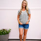 Navy Terry Loop Stripe Top - Southern Belle Boutique