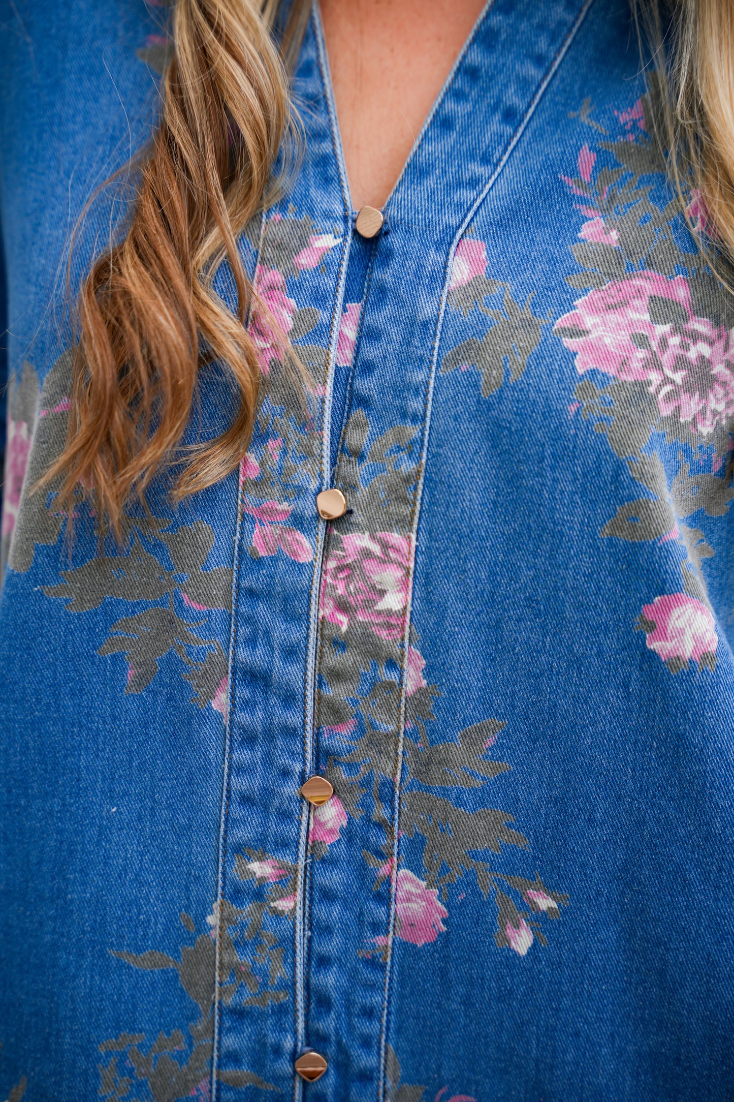 Denim Floral Dress