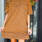 Polka Dot Denim Dress - Brown