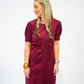 Demi Suede Dress - Bordeaux
