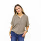 Brown Striped Button Down Shirt - Southern Belle Boutique