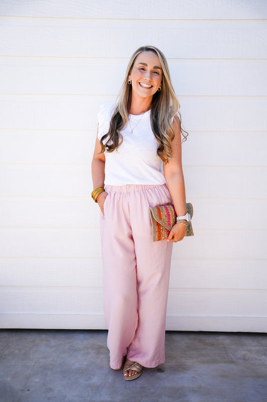 Paris Pant - Petal Pink - Southern Belle Boutique