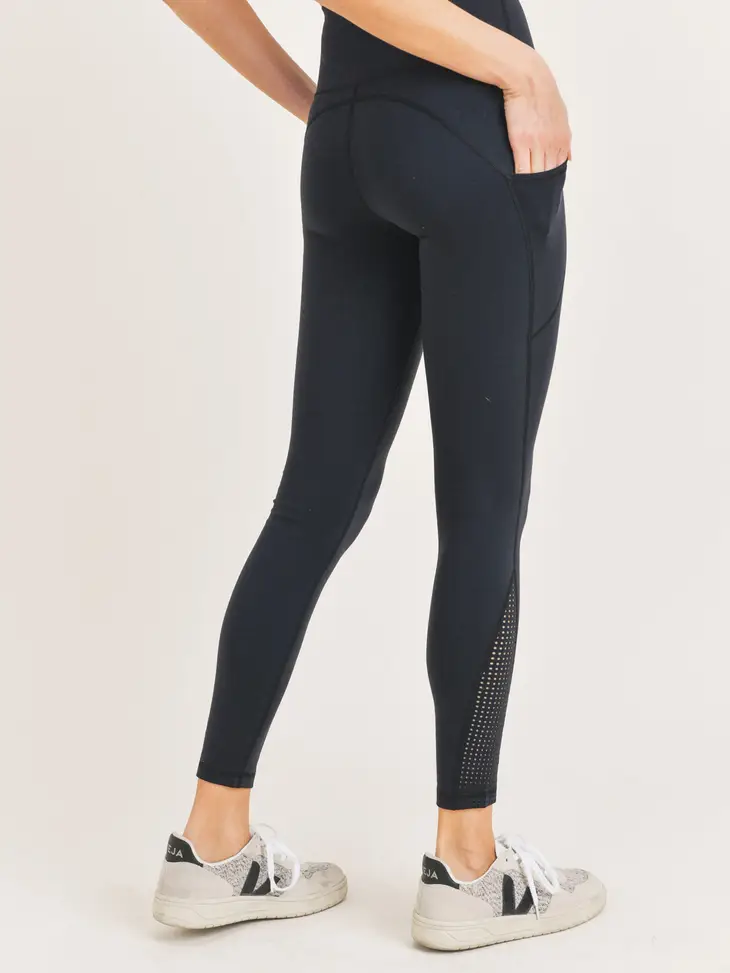 Black Leggings - Highwaist Perforated Leggings - Southern Belle Boutique