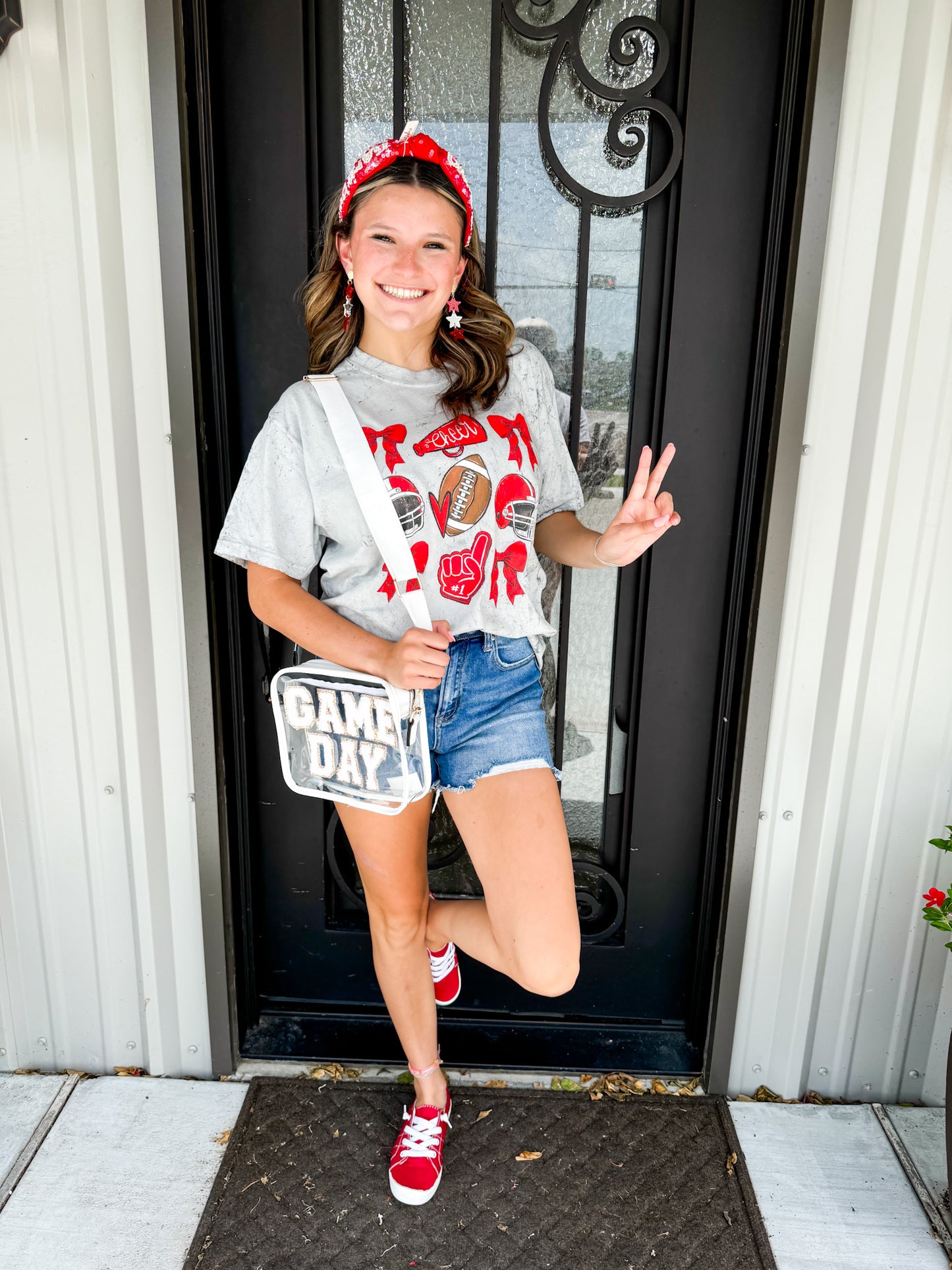 Football & Bows Tee - Southern Belle Boutique