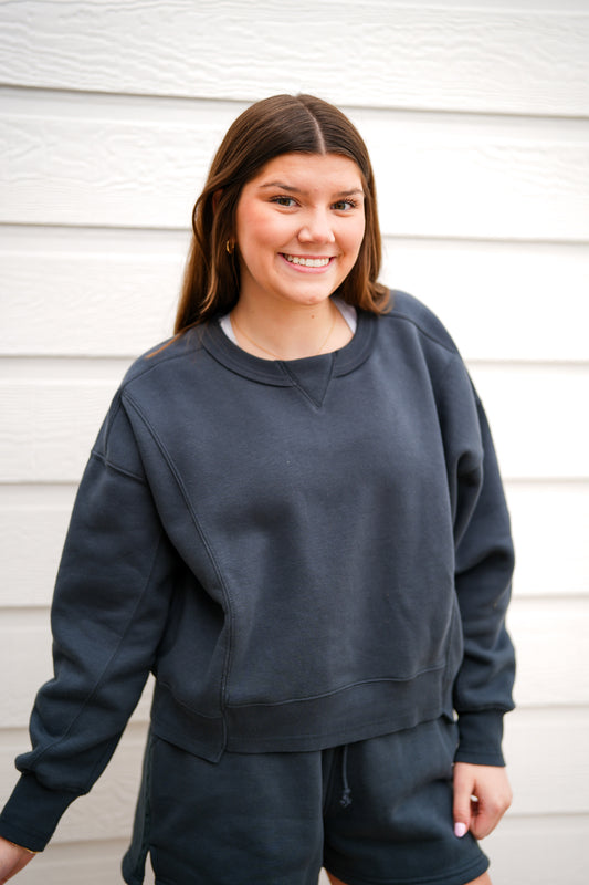 The Relaxed Crew - Charcoal - Southern Belle Boutique