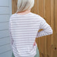 Taupe Striped VNeck Top