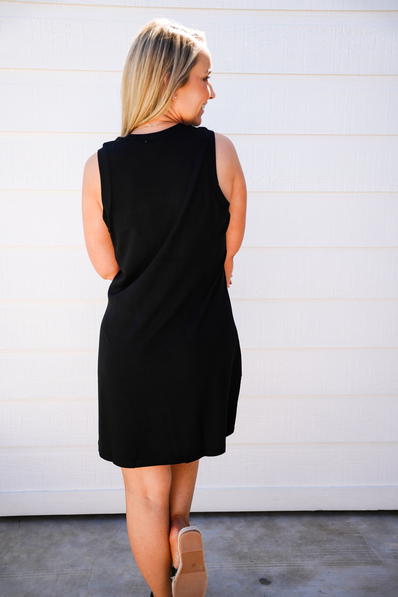 Justine Ribbed Dress - Black - Southern Belle Boutique