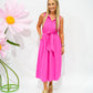 Hot Pink Sleeveless Maxi Shirt Dress - Southern Belle Boutique