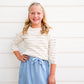 Mustard Striped Terry Knit Top