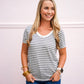 Navy Terry Loop Stripe Top - Southern Belle Boutique