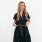 Black Short Sleeve Mini Dress
