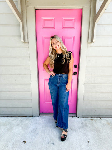 Kelsey HiRise Ankle Flare w/Line - Quality Wash - Southern Belle Boutique