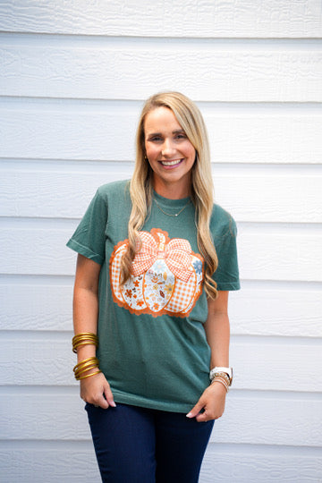 Emerald Pattern Pumpking Tee - Southern Belle Boutique