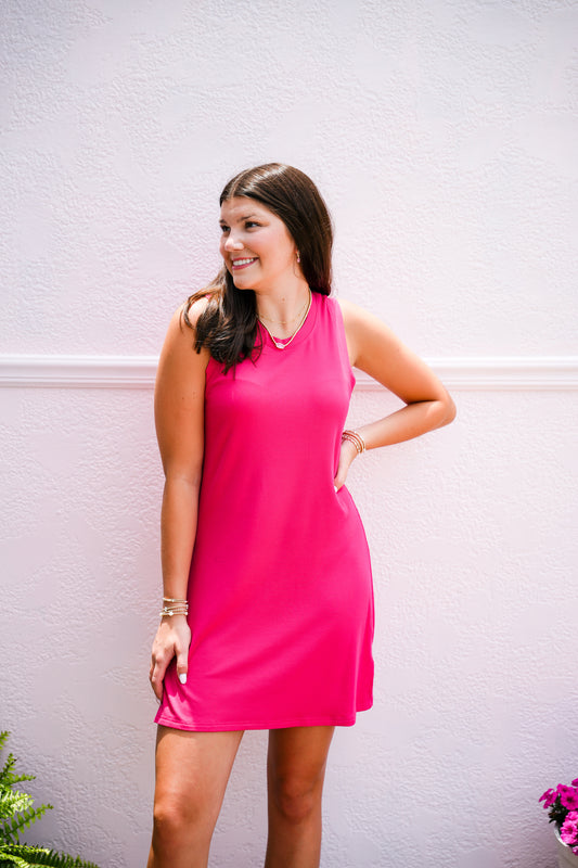 Justine Rib Dress - Pink Paradise