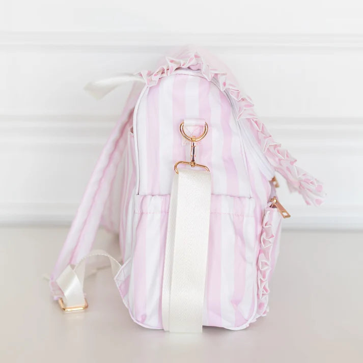 Diaper Bag - Pink Polka Stripe