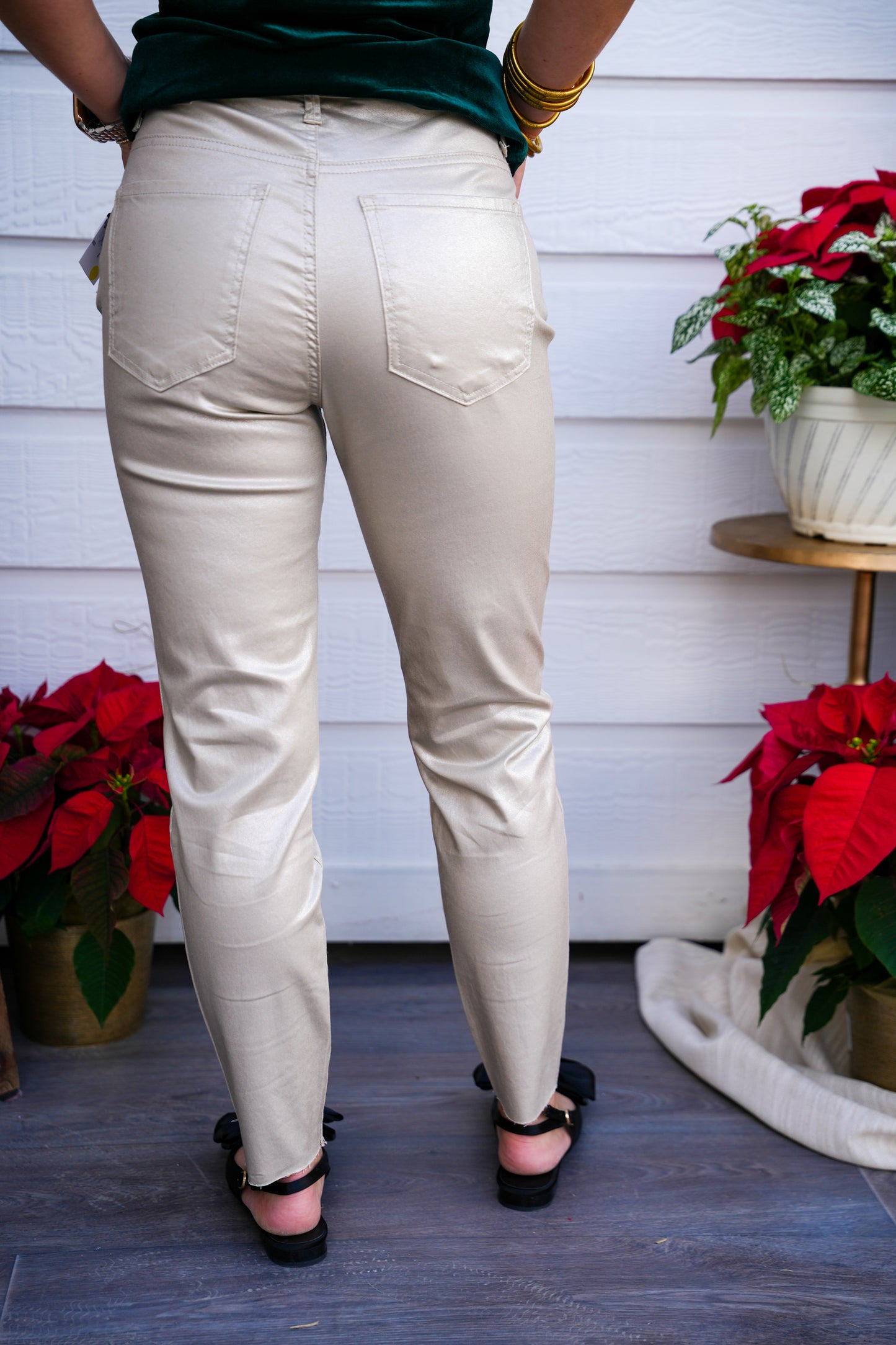 Charlize Coated High Rise Cigarette Leg - Southern Belle Boutique