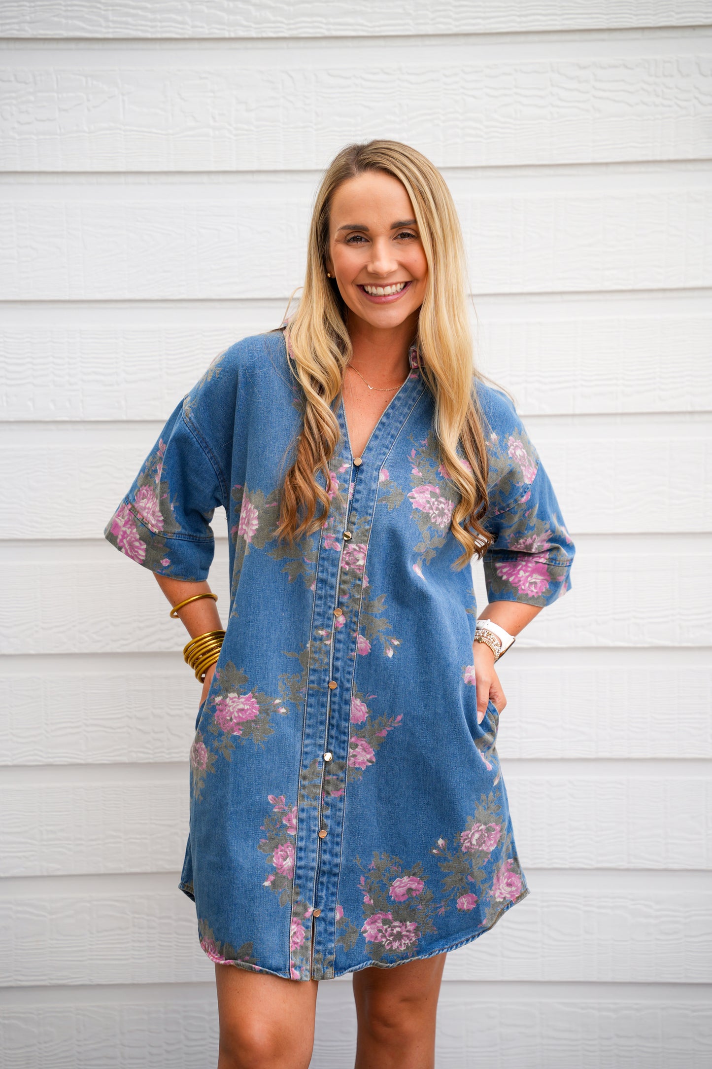 Denim Floral Dress