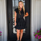 Black Button Down Tiered Mini Dress - Southern Belle Boutique