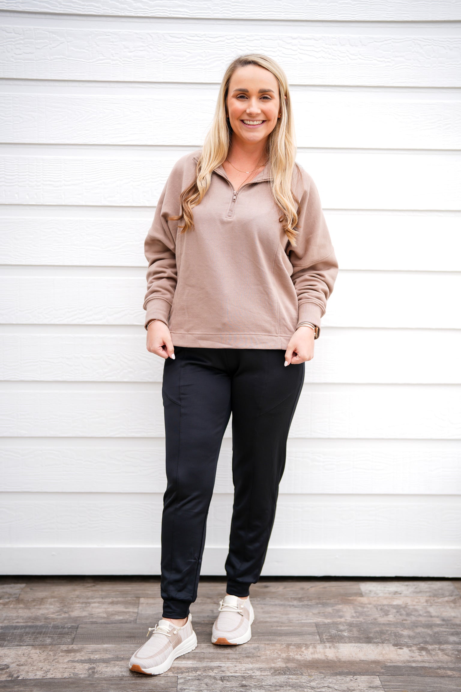 Cuffed Joggers with Zippered Pockets - Black - Southern Belle Boutique
