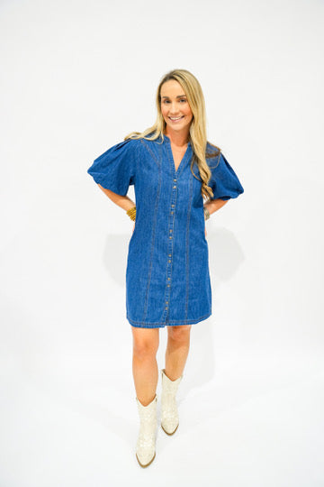 Jesse Dark Wash Denim Dress - Southern Belle Boutique