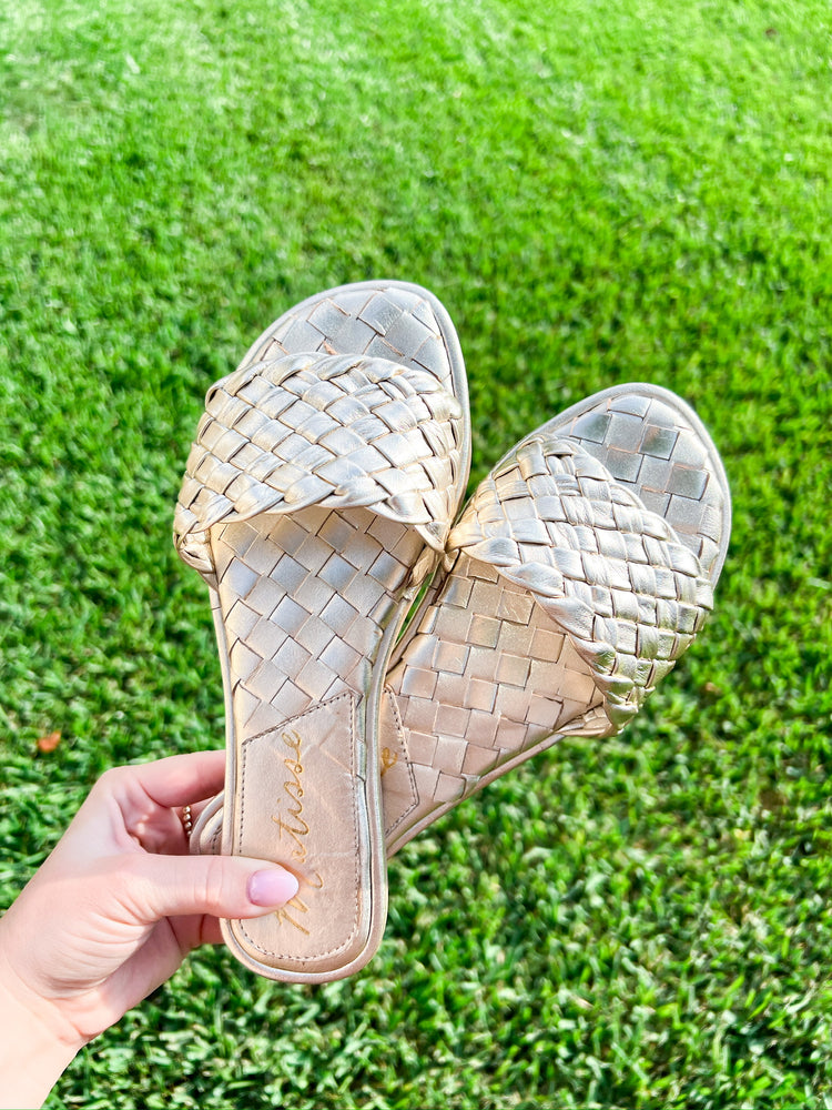 Shana Slide Sandal - Gold - Southern Belle Boutique