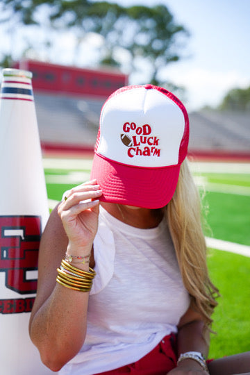 Good Luck Charm Football Trucker Hat - Southern Belle Boutique