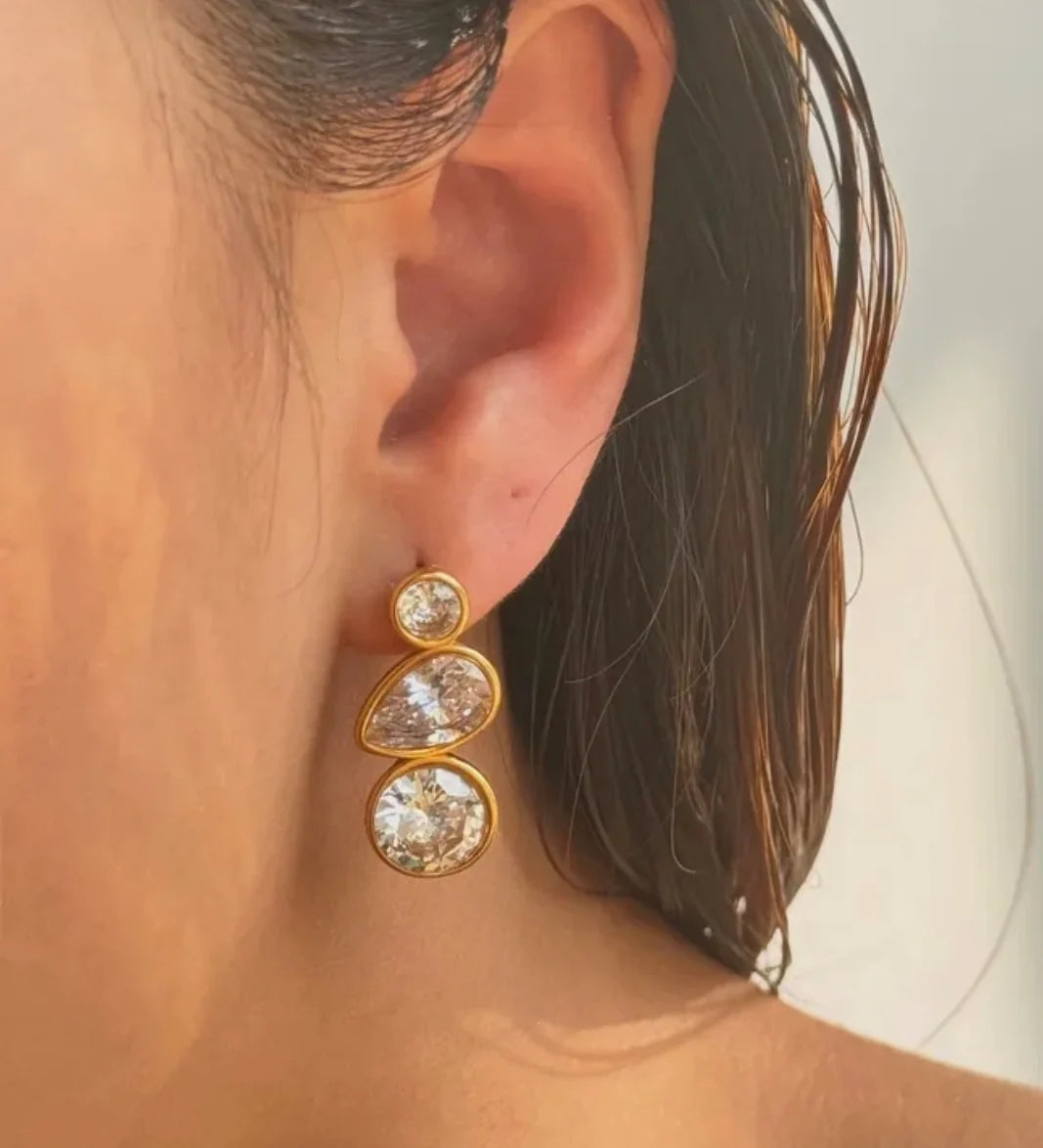 Teardrop Stone Drop Stud