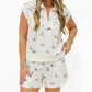 Duck Print Cuff Sleeve Short Set