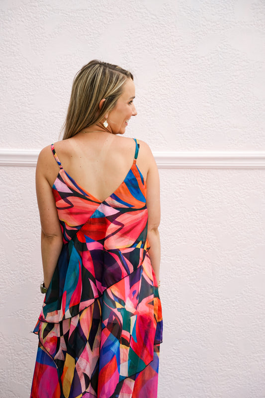 Donna Asymmetrical Print Dress