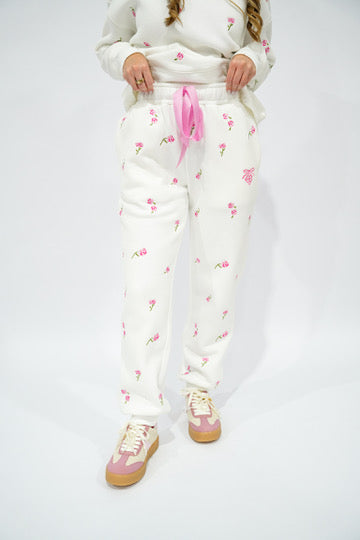 Floral Fleece Sweatpants - Southern Belle Boutique