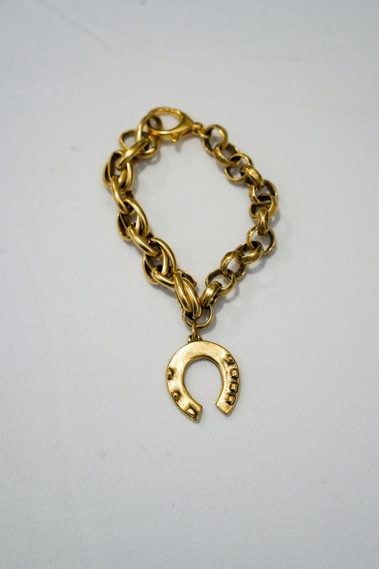 2 Chain Gold Horseshoe Bracelet - Southern Belle Boutique