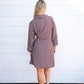 Brown Abstract Waist Tie Mini Dress