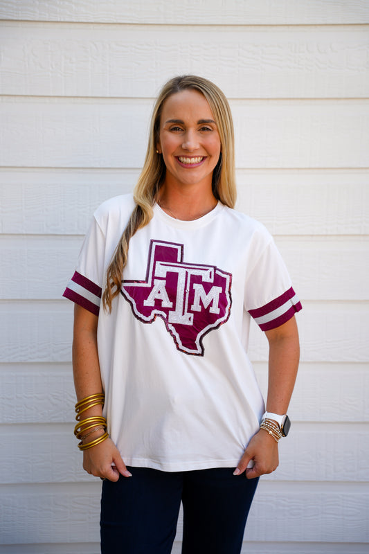 Texas A&M Sparkle Logo T-Shirt