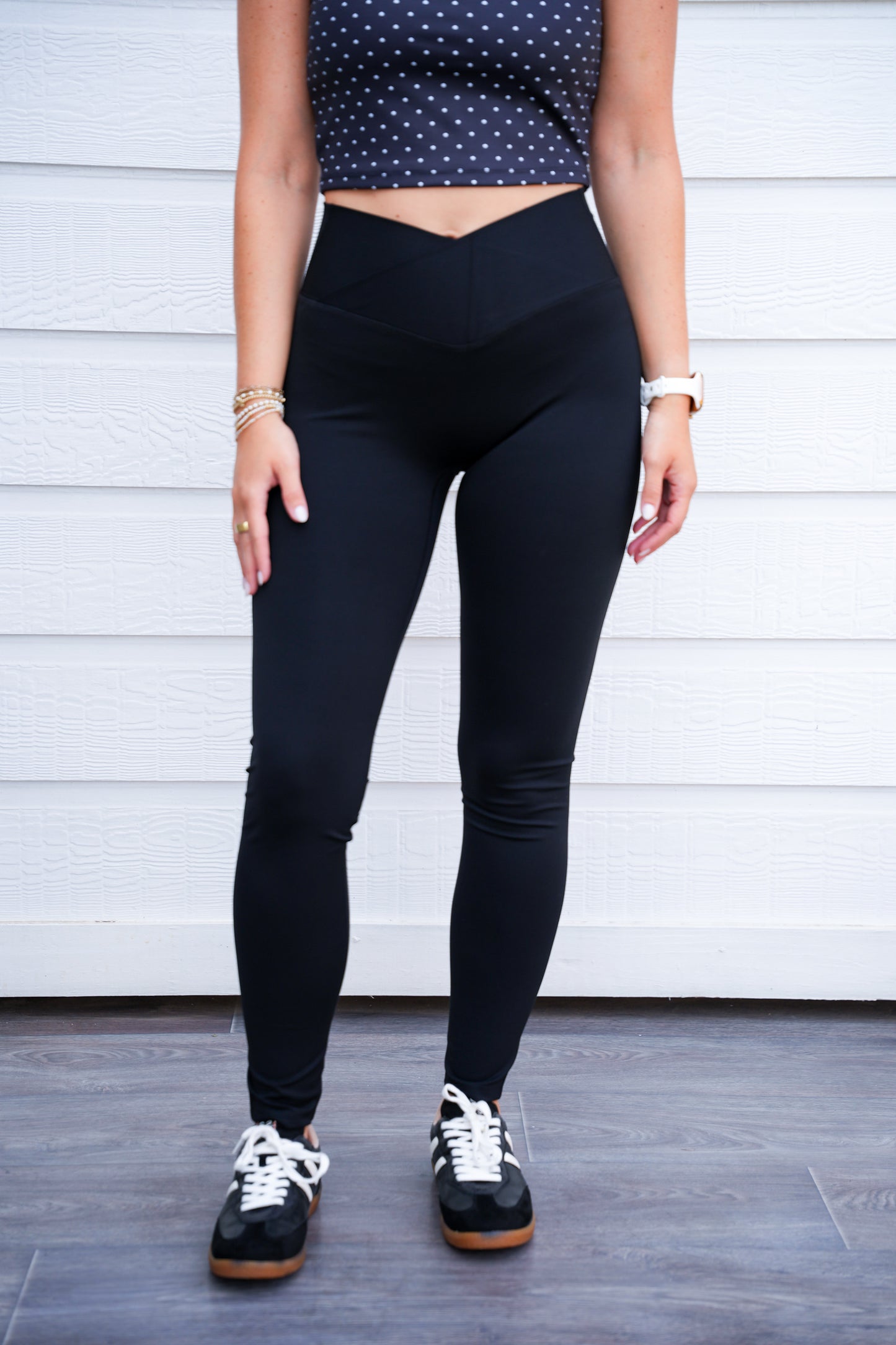 Black High Waist Crossover Legging