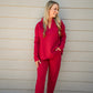 Malibu Essential Tapered Lounge Pants - Garnet Red