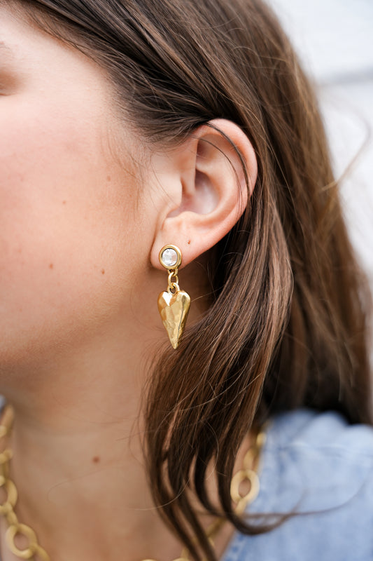 Skinny Heart Earrings - Southern Belle Boutique