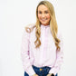Lavender Frill Neck Blouse - Southern Belle Boutique