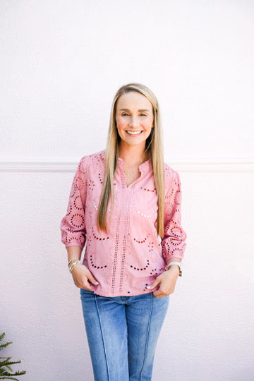 Alexandria Top - Soft Cherry - Southern Belle Boutique