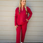 Malibu Essential Tapered Lounge Pants - Garnet Red
