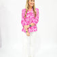 Gloria Fuchsia Print Blouse - Southern Belle Boutique