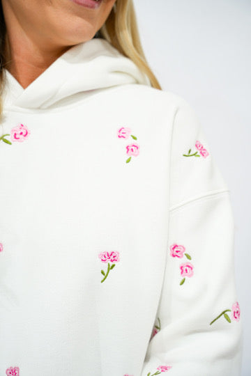 Floral Fleece Hoodie - Southern Belle Boutique
