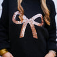Black Gold Bow Sequin Sweater