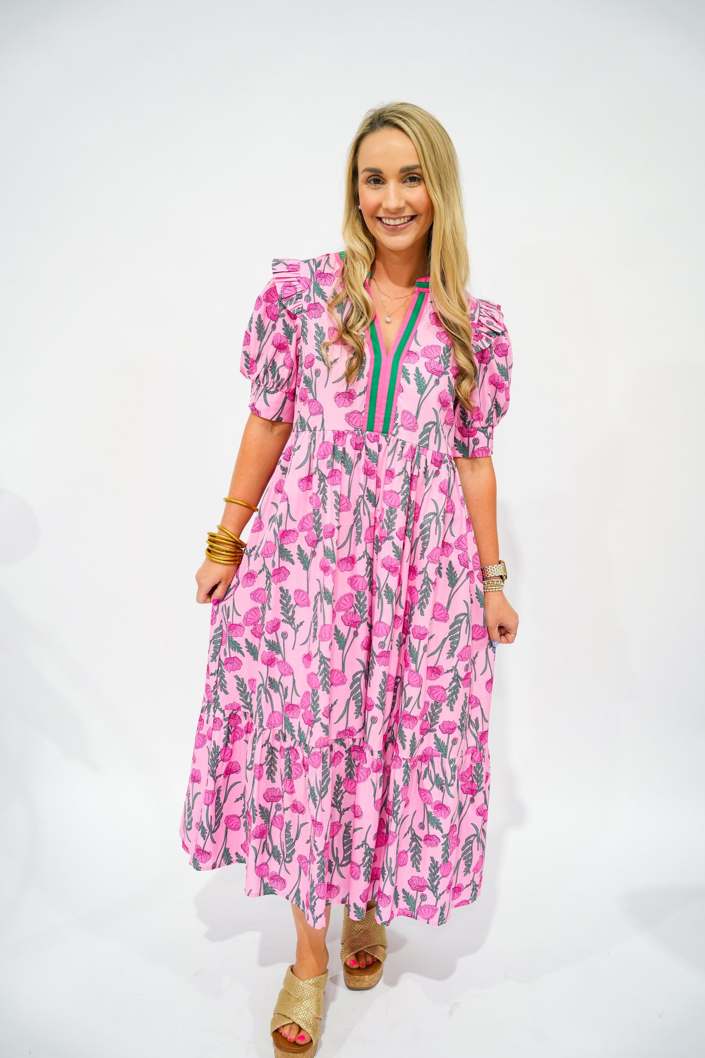 Floral Tiered Midi Dress - Southern Belle Boutique