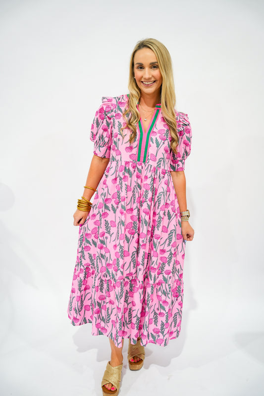 Floral Tiered Midi Dress - Southern Belle Boutique